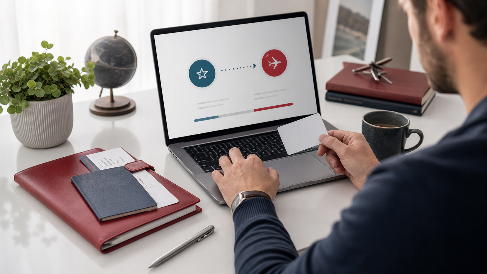 Virgin Points reward flight planning illustration
